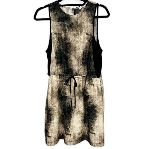 Forever 21 Contemporary Tie Dye Dress with Pockets Black Offwhite Size Medium - Picture 1 of 10